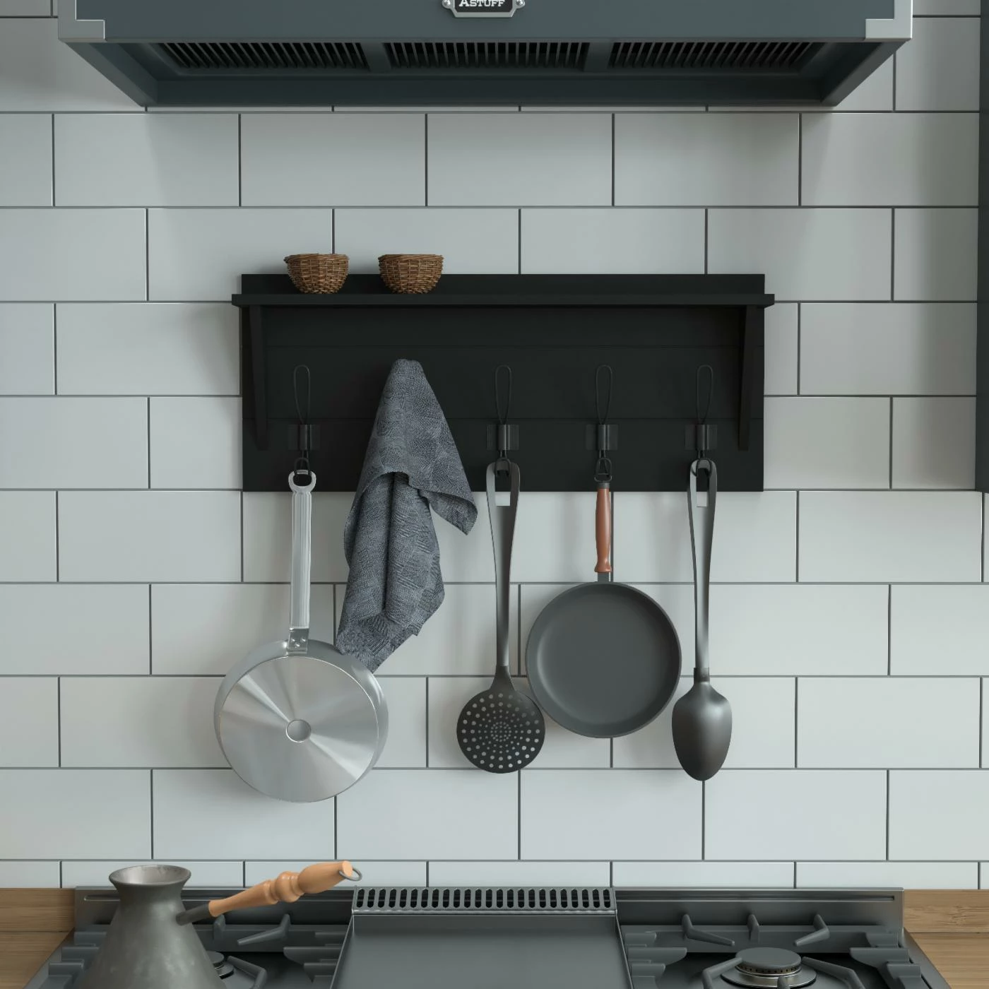 Best Sale 🤩 Flash Furniture Daly Small Wall Mounted Solid Pine Wood Storage Rack With Shelf 🛒 - Image 3