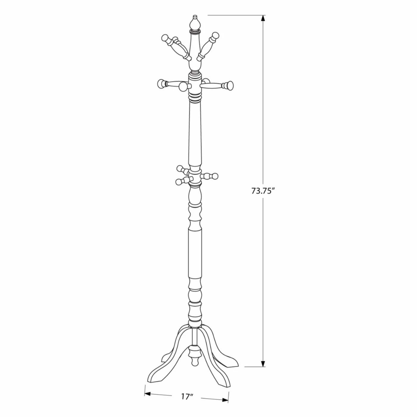 Promo π Monarch Specialties Oak Traditional Solid Wood π§₯ Coat Rack β€οΈ - Image 4