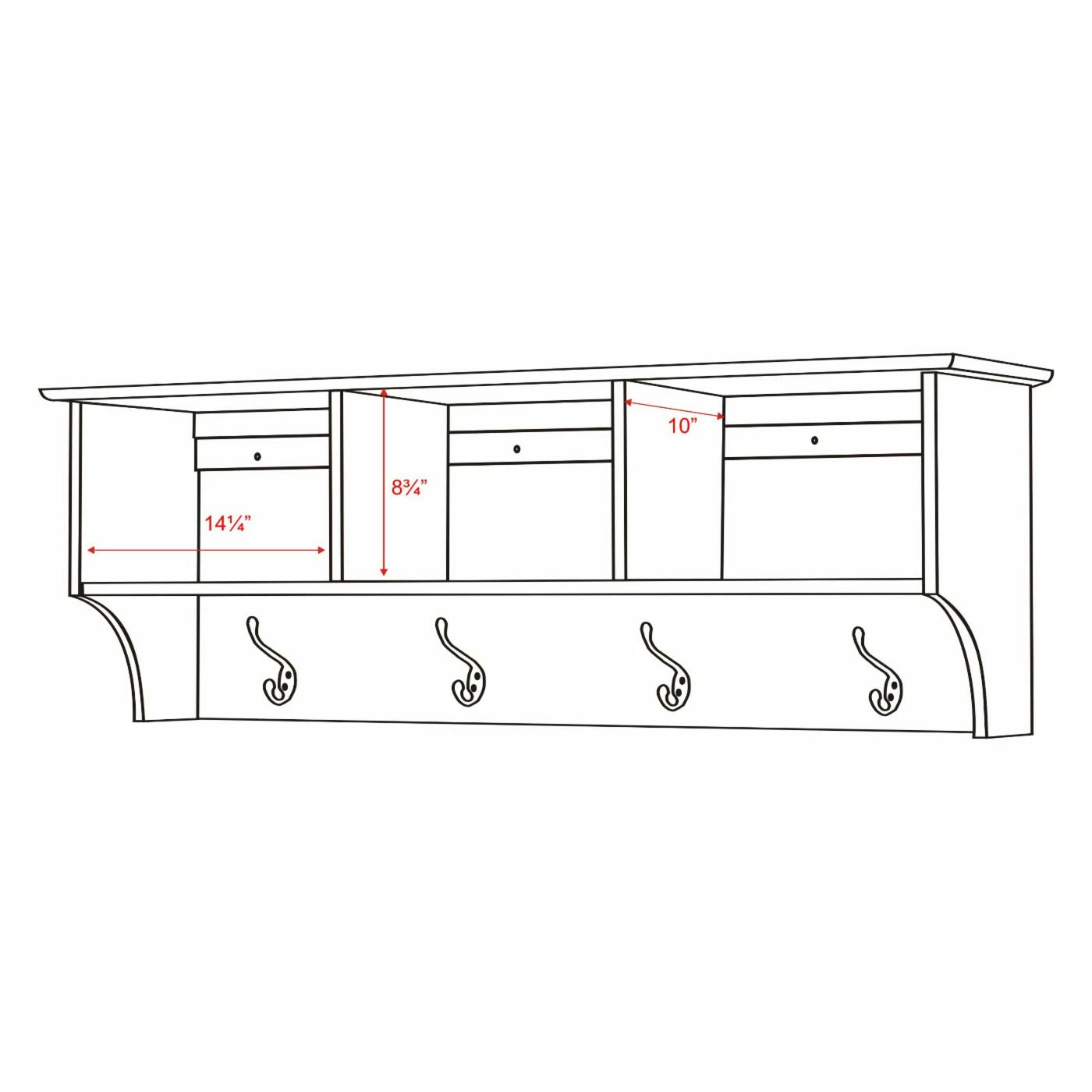Wholesale β Wood Prepac Fremont Espresso Entryway Cubbie Shelf And π§₯ Coat Rack β¨ - Image 4