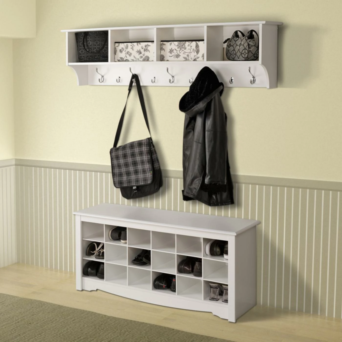 Promo π Wood Prepac 60 In. Wide Hanging Entryway Shelf π - Image 6