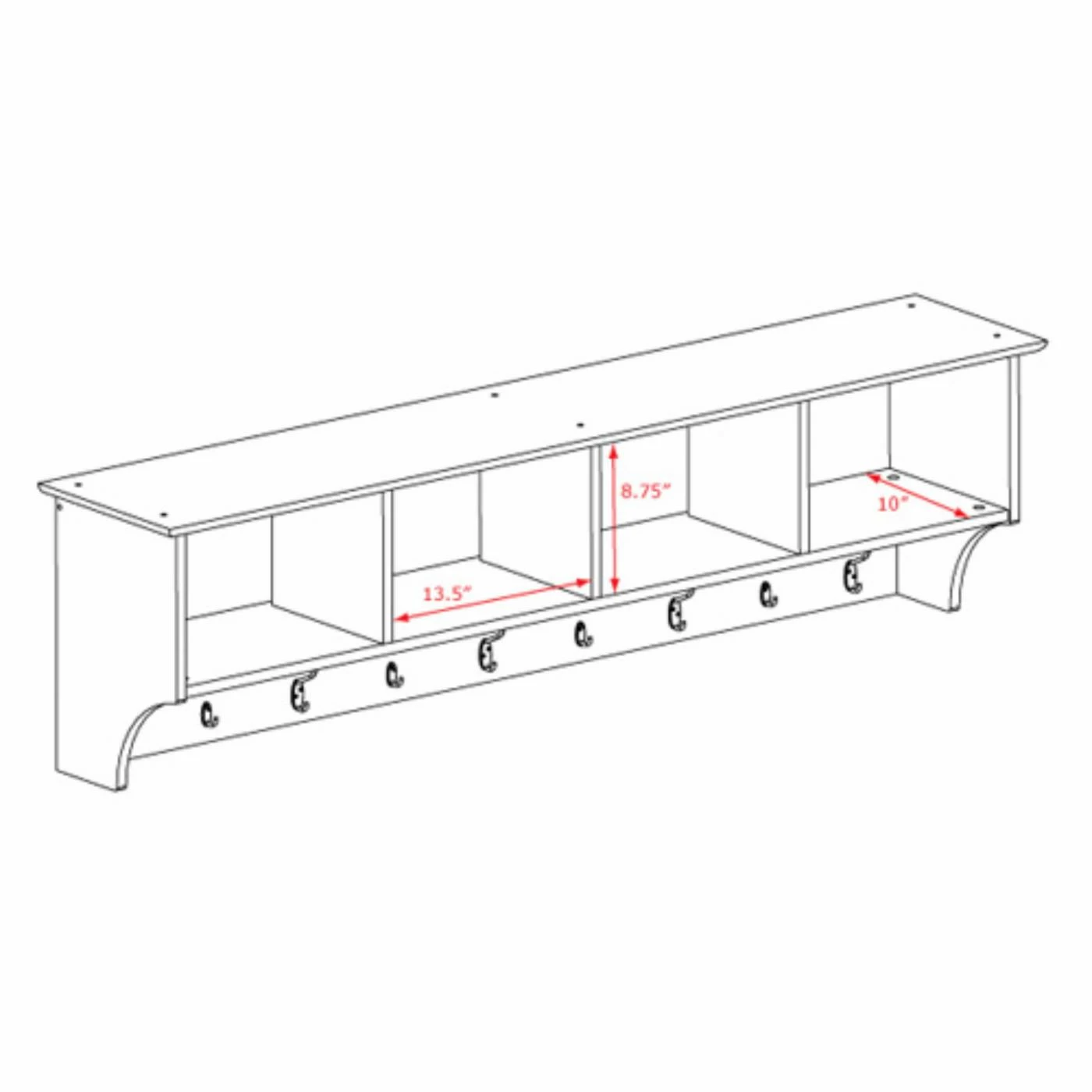 Promo π Wood Prepac 60 In. Wide Hanging Entryway Shelf π - Image 7