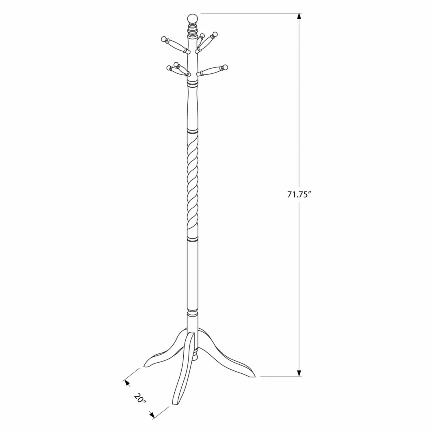 Deals 𧨠Monarch Specialties Wood Shannon Twist π§₯ Coat Rack - Cherry β€οΈ - Image 2