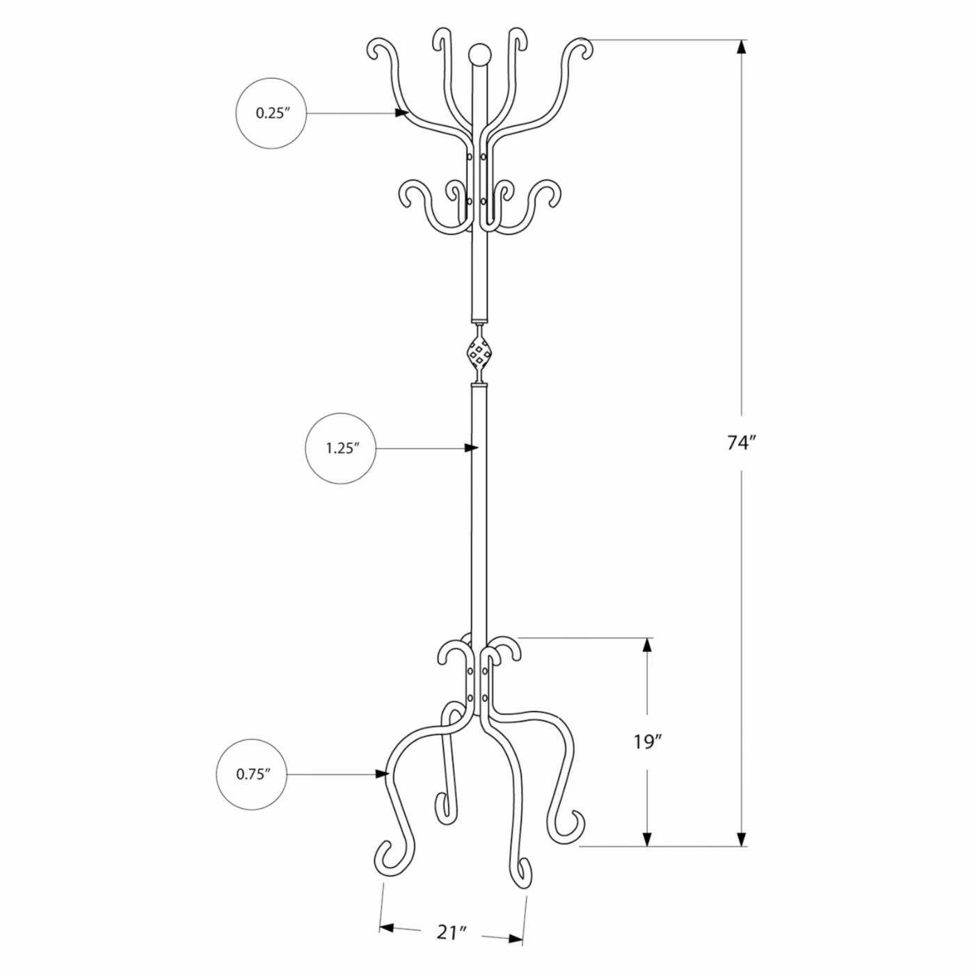 Best deal β¨ Monarch Specialties Traditional Metal Standing π§₯ Coat Rack - 74H In. π - Image 2