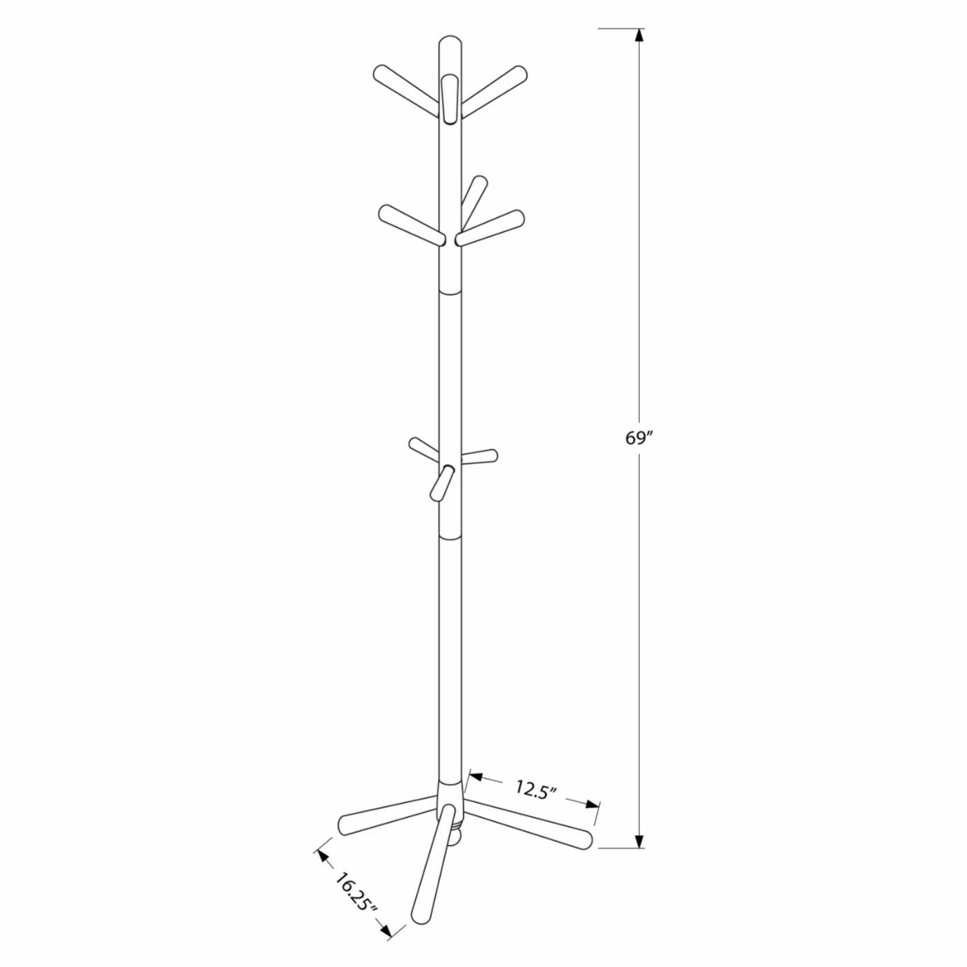 Hot Sale β€οΈ Monarch Specialties Cappuccino Contemporary Solid Wood π§₯ Coat Rack π€© - Image 2