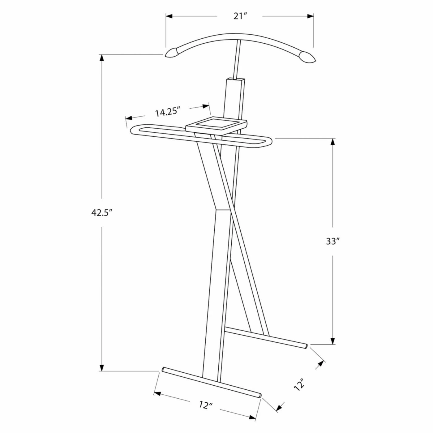 Best Pirce π Monarch Specialties Wood Cappuccino / Chrome Metal Suit Valet β - Image 2