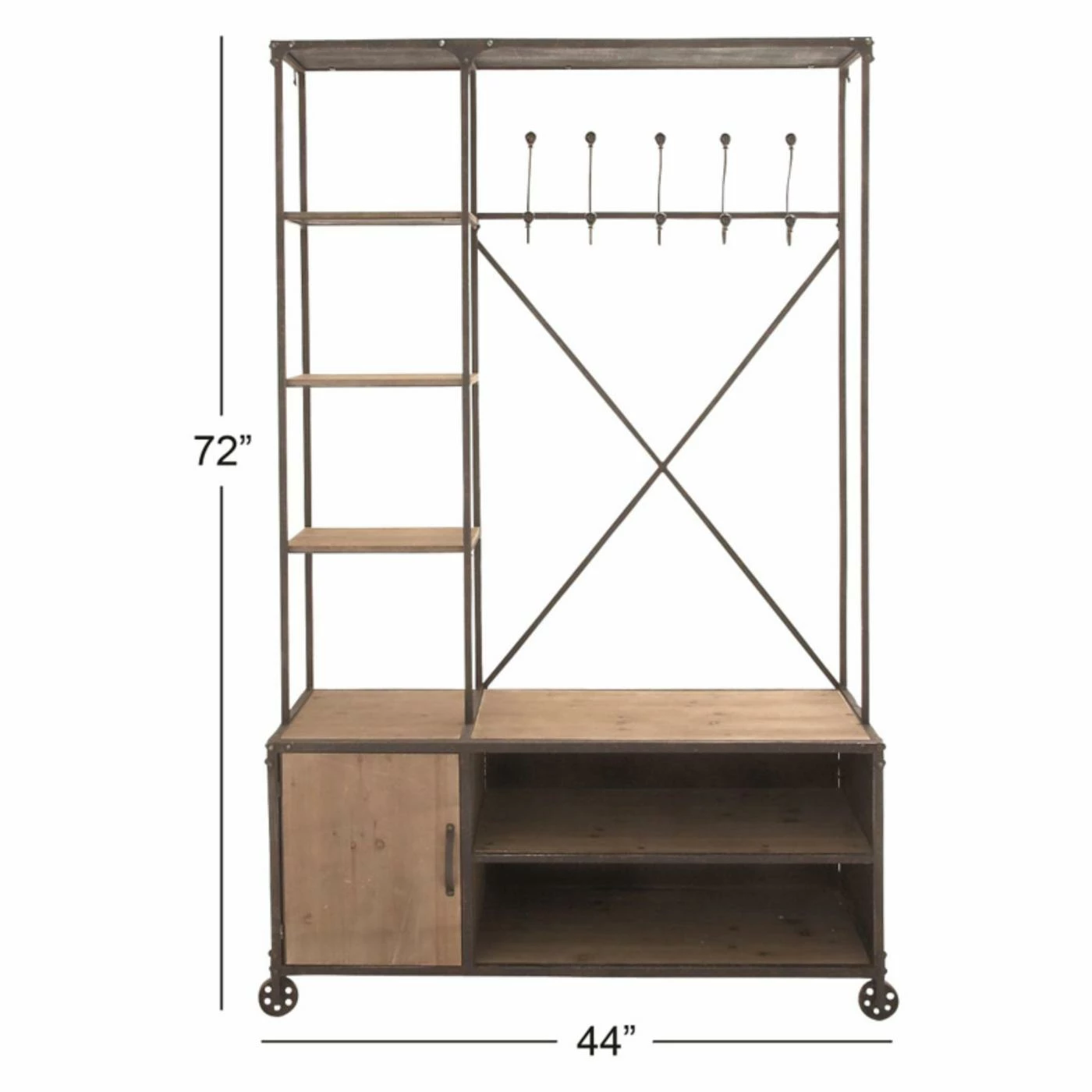 Best deal β€οΈ Wrought Iron DecMode Vintage Metal And Wood Clothes Rack β¨ - Image 4