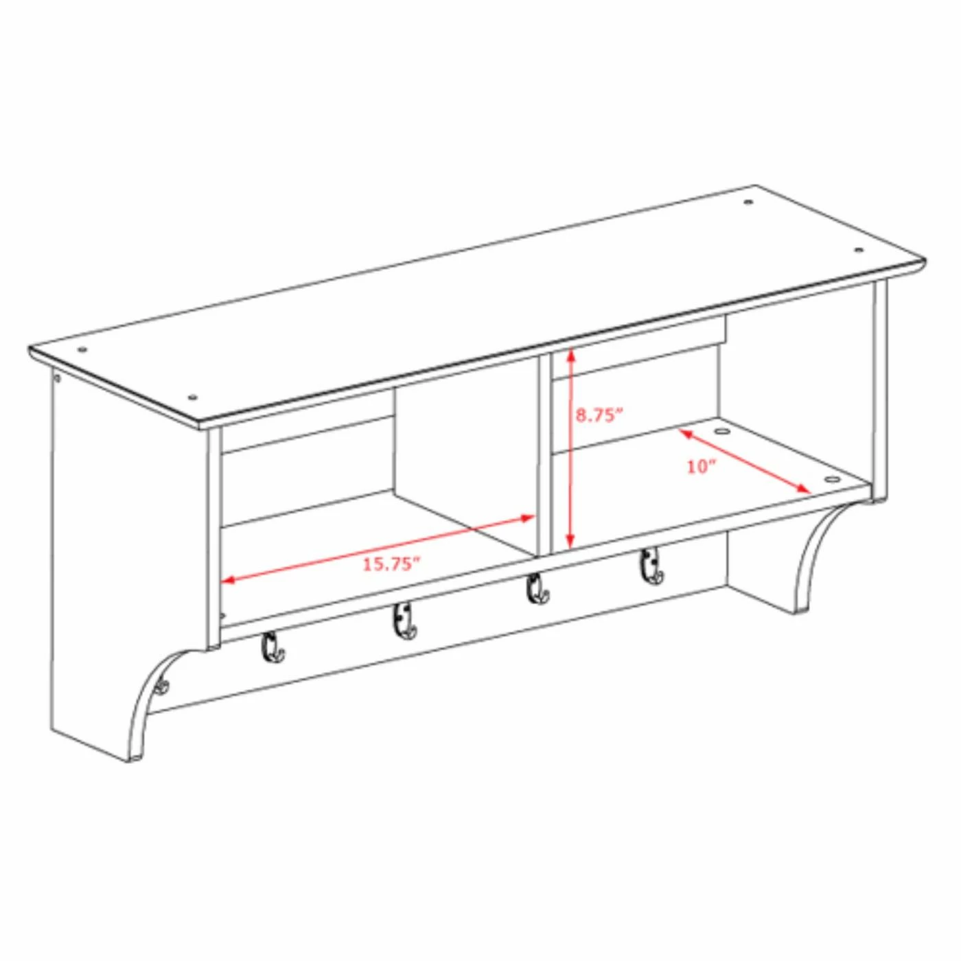 Flash Sale β¨ Wood Prepac 36 In. Wide Hanging Entryway Shelf β - Image 3