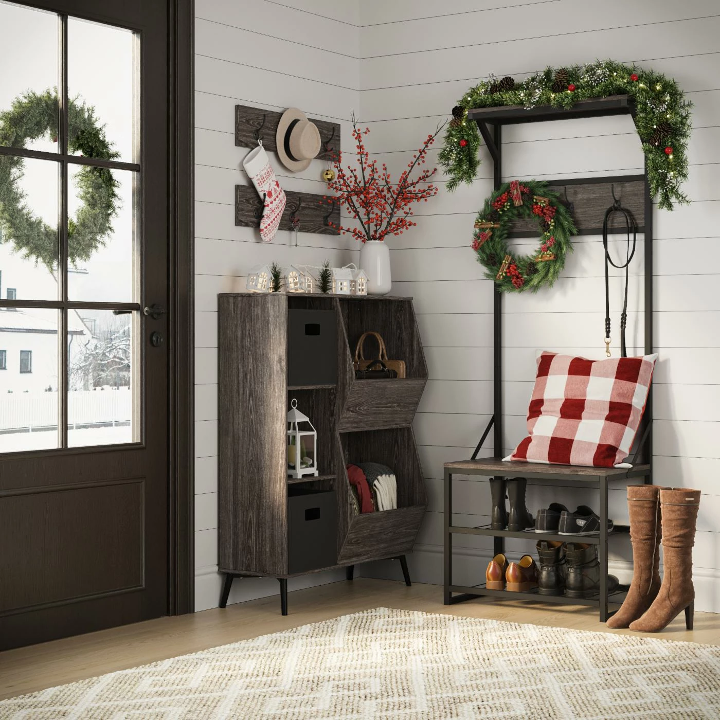 Promo π₯ Wood RiverRidge Home Afton Metal Frame Industrial Hall Tree 𧨠- Image 3