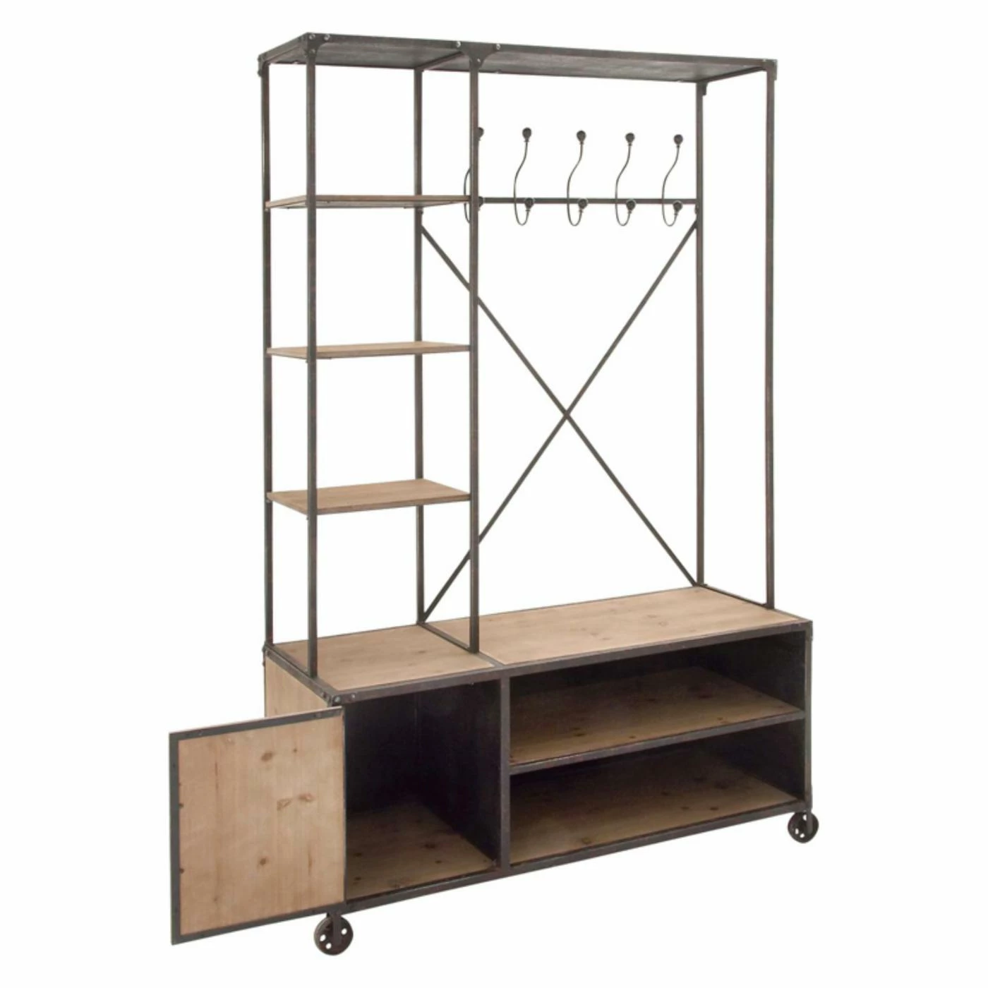 Best deal β€οΈ Wrought Iron DecMode Vintage Metal And Wood Clothes Rack β¨ - Image 3