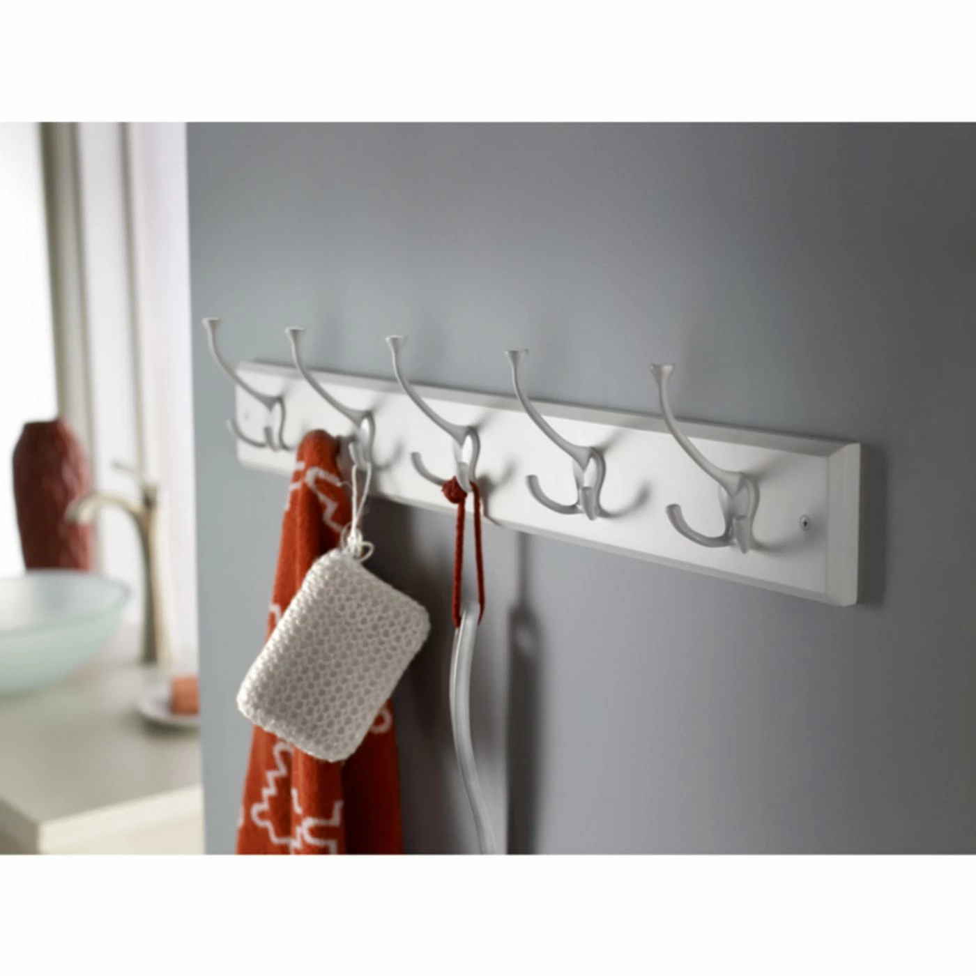 Top 10 🔔 Metal Liberty Hardware 27 In. 🧥 Coat And Hook Rack With 5-Tri-Hooks - Flat White / White 🎁 - Image 2