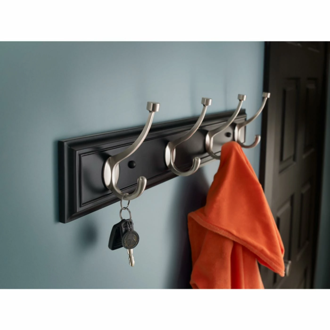Promo โจ Metal Liberty Hardware 27 In. Deluxe ๐งฅ Coat And Hook Rack With 4-Hooks - Satin Nickel / Black ๐งจ - Image 2