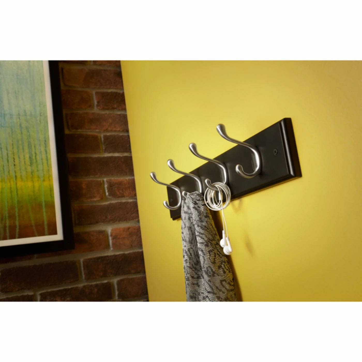 Best deal 🤩 Metal Liberty Hardware 18 In. 🧥 Coat And Hook Rack With 4-Heavy-Duty Hooks - Satin Nickel / Black 🌟 - Image 2