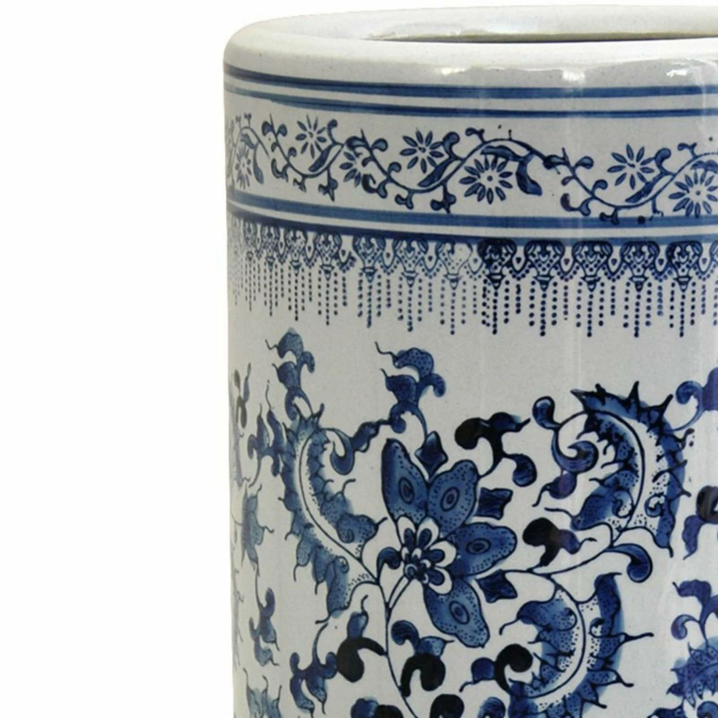 Budget 😀 Ceramic Red Lantern Floral Blue And White Porcelain Umbrella Stand ✔️ - Image 2