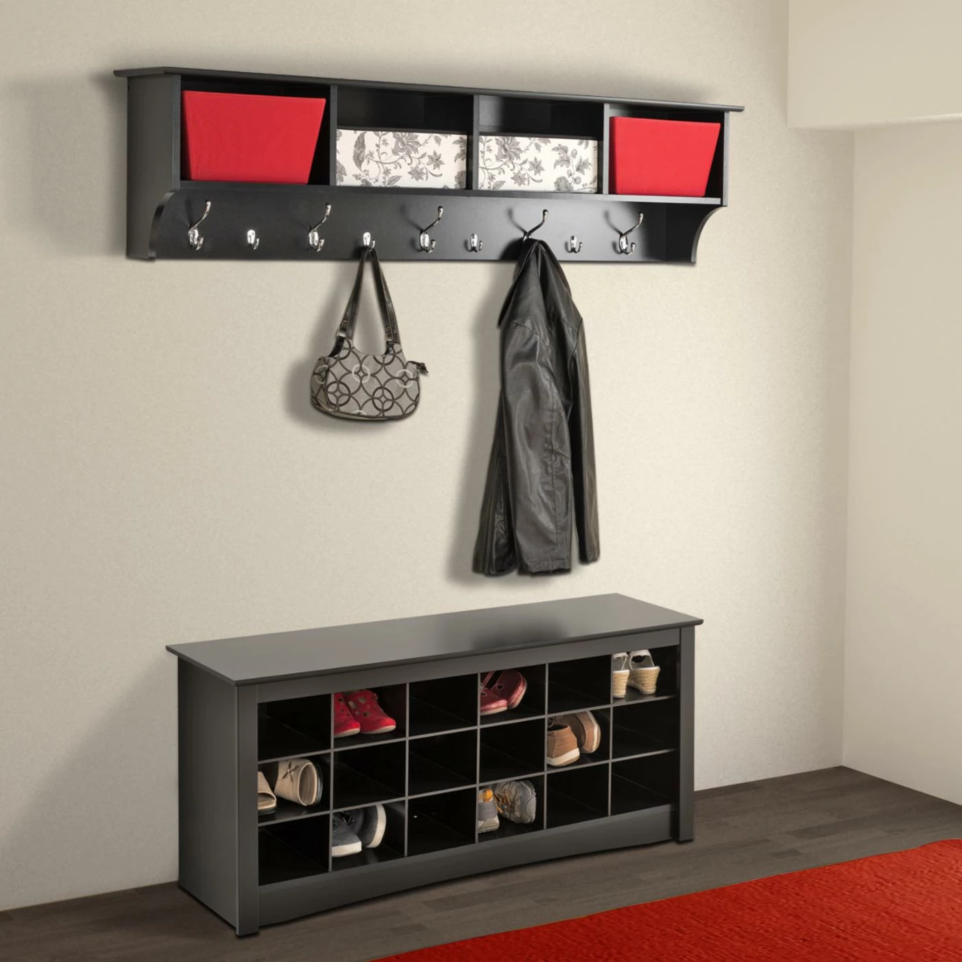 Promo π Wood Prepac 60 In. Wide Hanging Entryway Shelf π - Image 2