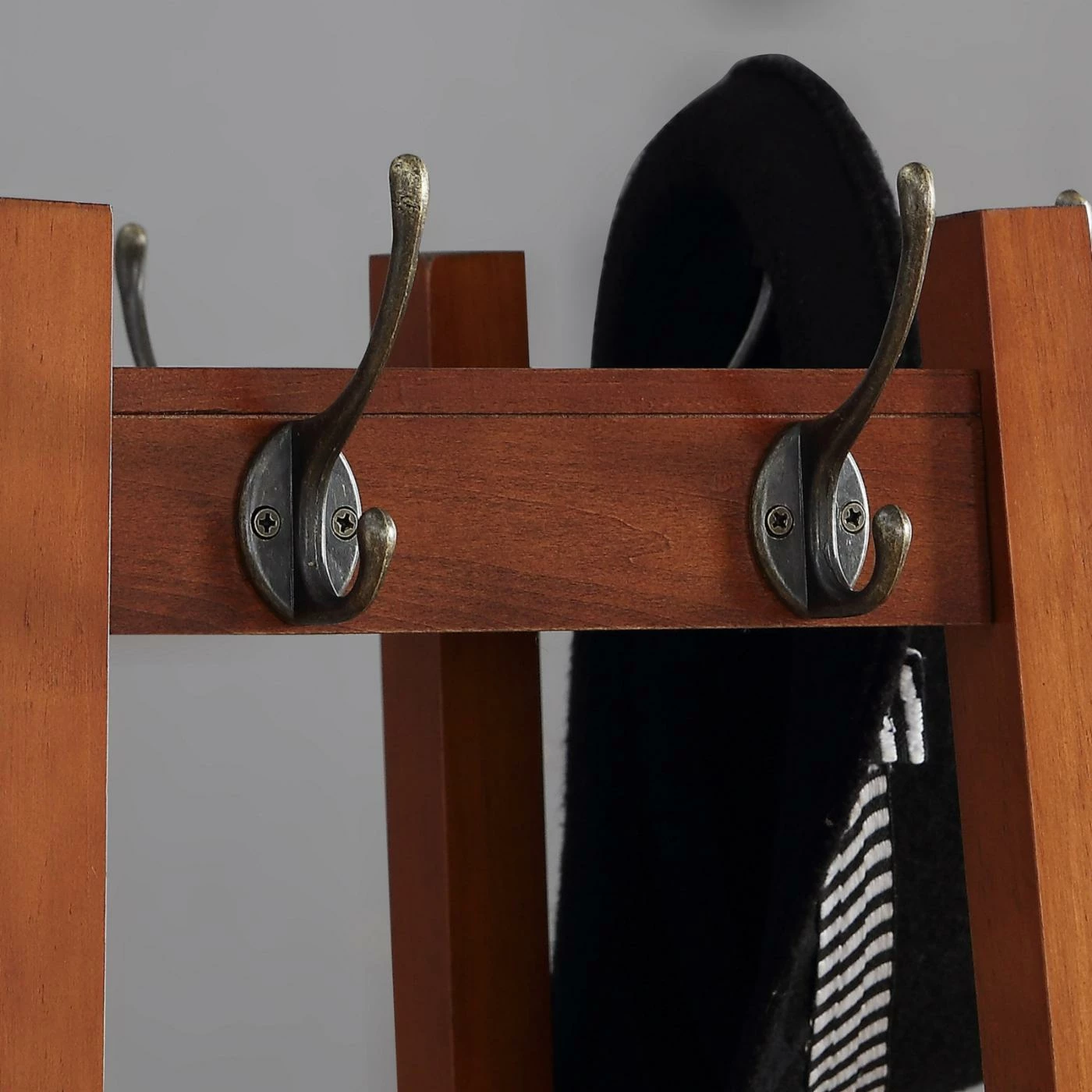 Hot Sale 😀 Wood Roundhill Furniture Vassen 3 Shelf Storage Standing 🧥 Coat Rack ✨ - Image 2