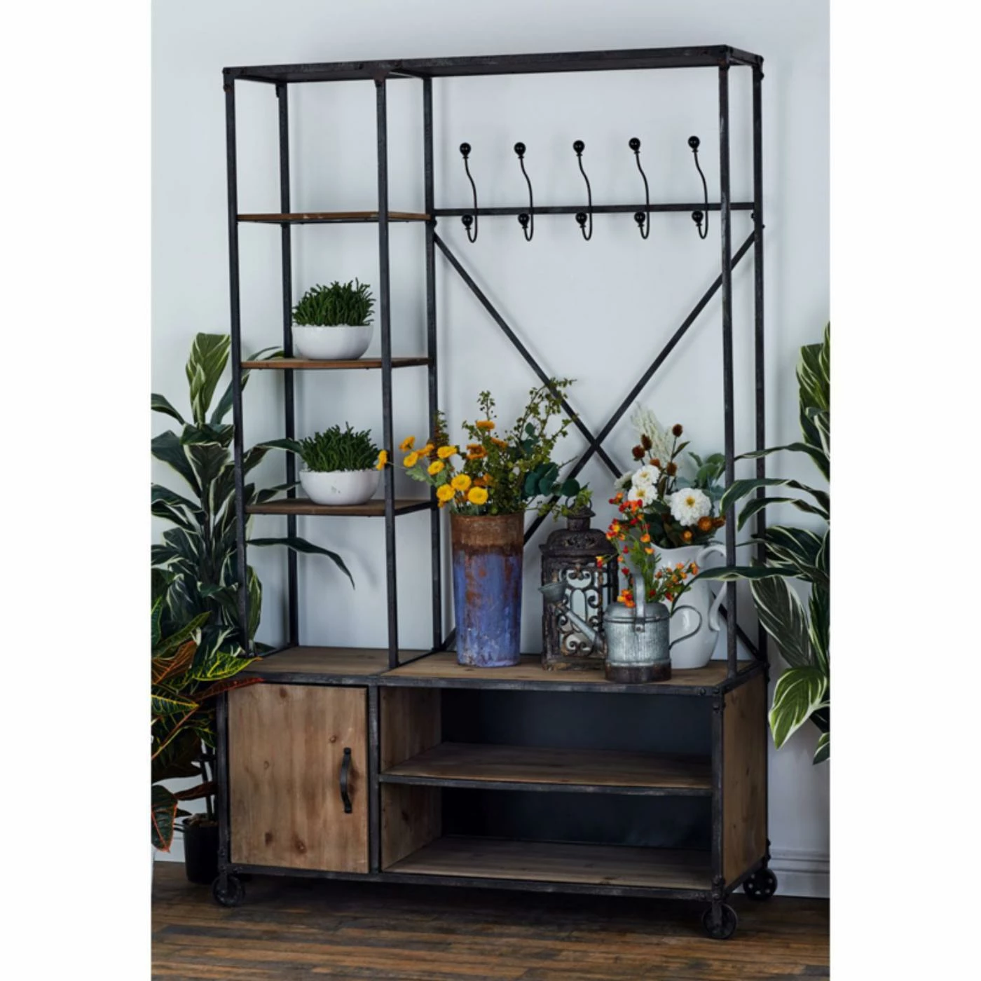 Best deal β€οΈ Wrought Iron DecMode Vintage Metal And Wood Clothes Rack β¨ - Image 2