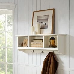 Best Sale 🛒 Wood Crosley Brennan Entryway Storage Shelf - White 🧨