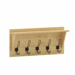 Brand new ⭐ Flash Furniture Daly Large Wall Mounted Solid Pine Wood Storage Rack With Shelf 🎉