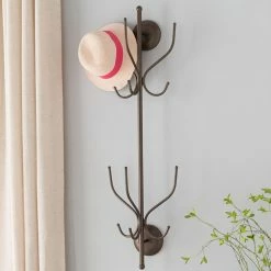 Coupon 😀 K&B Furniture K&B Furniture Pewter Metal 12 Hook Wall Mounted 🧥 Coat Rack 🎉