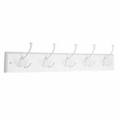 Top 10 ๐ Metal Liberty Hardware 27 In. ๐งฅ Coat And Hook Rack With 5-Tri-Hooks - Flat White / White ๐