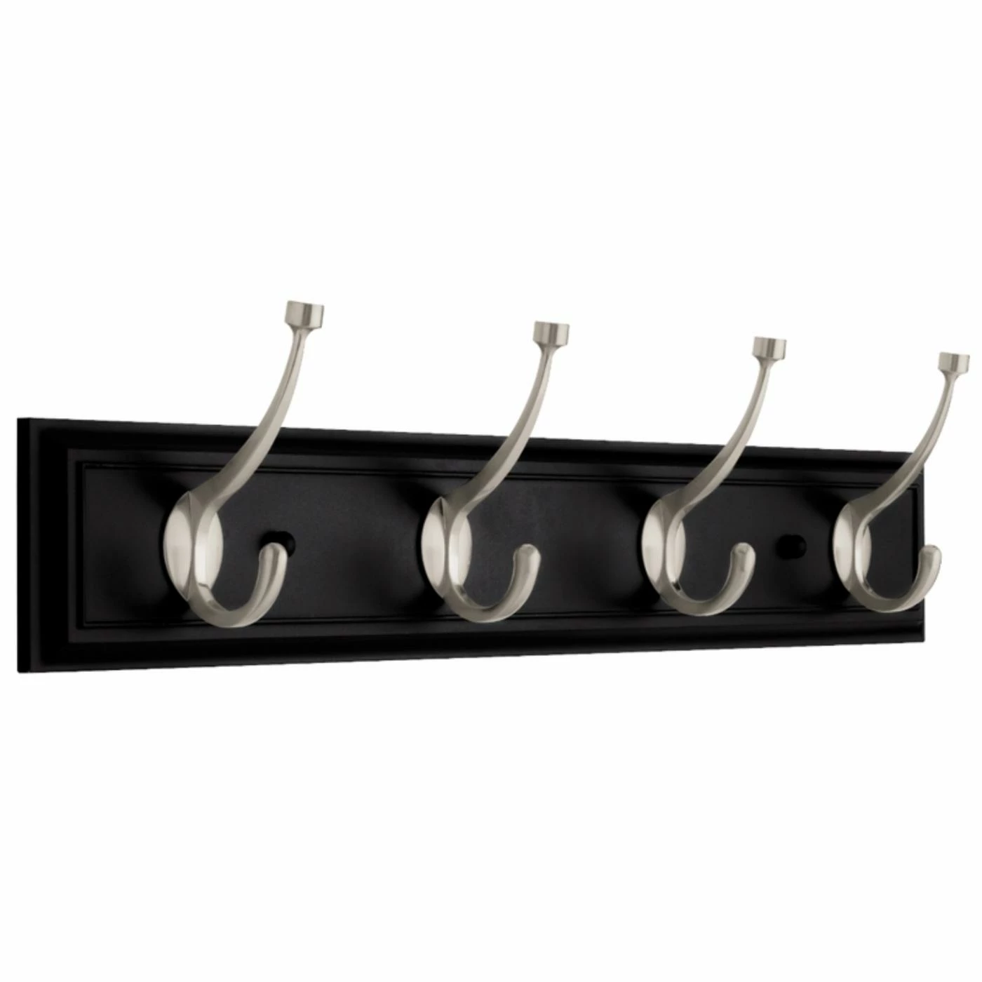 Promo โจ Metal Liberty Hardware 27 In. Deluxe ๐งฅ Coat And Hook Rack With 4-Hooks - Satin Nickel / Black ๐งจ