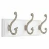 Deals 😍 Metal Liberty Hardware 10 In. 🧥 Coat And Hook Rack With 3-Scroll Hooks - Flat White / Satin Nickel 😉