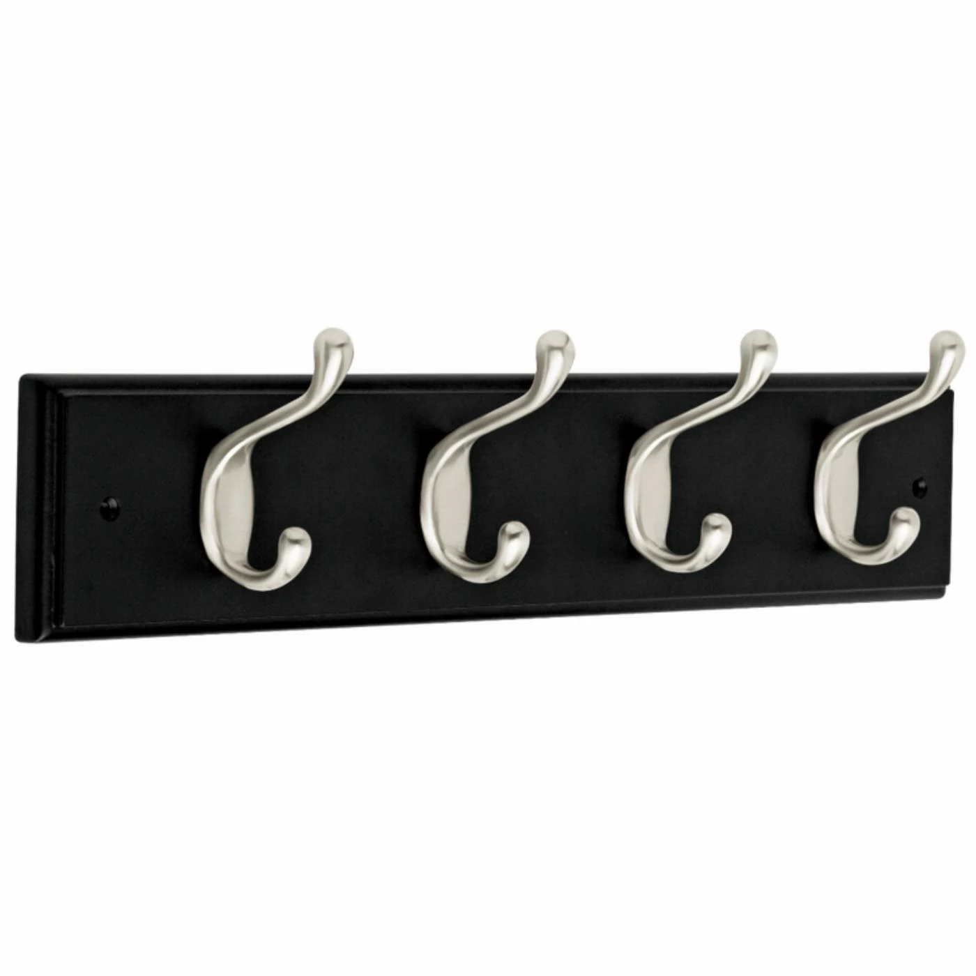 Best deal 🤩 Metal Liberty Hardware 18 In. 🧥 Coat And Hook Rack With 4-Heavy-Duty Hooks - Satin Nickel / Black 🌟