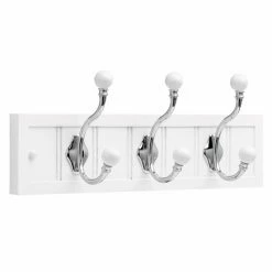 Flash Sale 🤩 Metal Liberty Hardware 18 In. Kendra 🧥 Coat And Hook Rack With 3-Hooks - White 👏