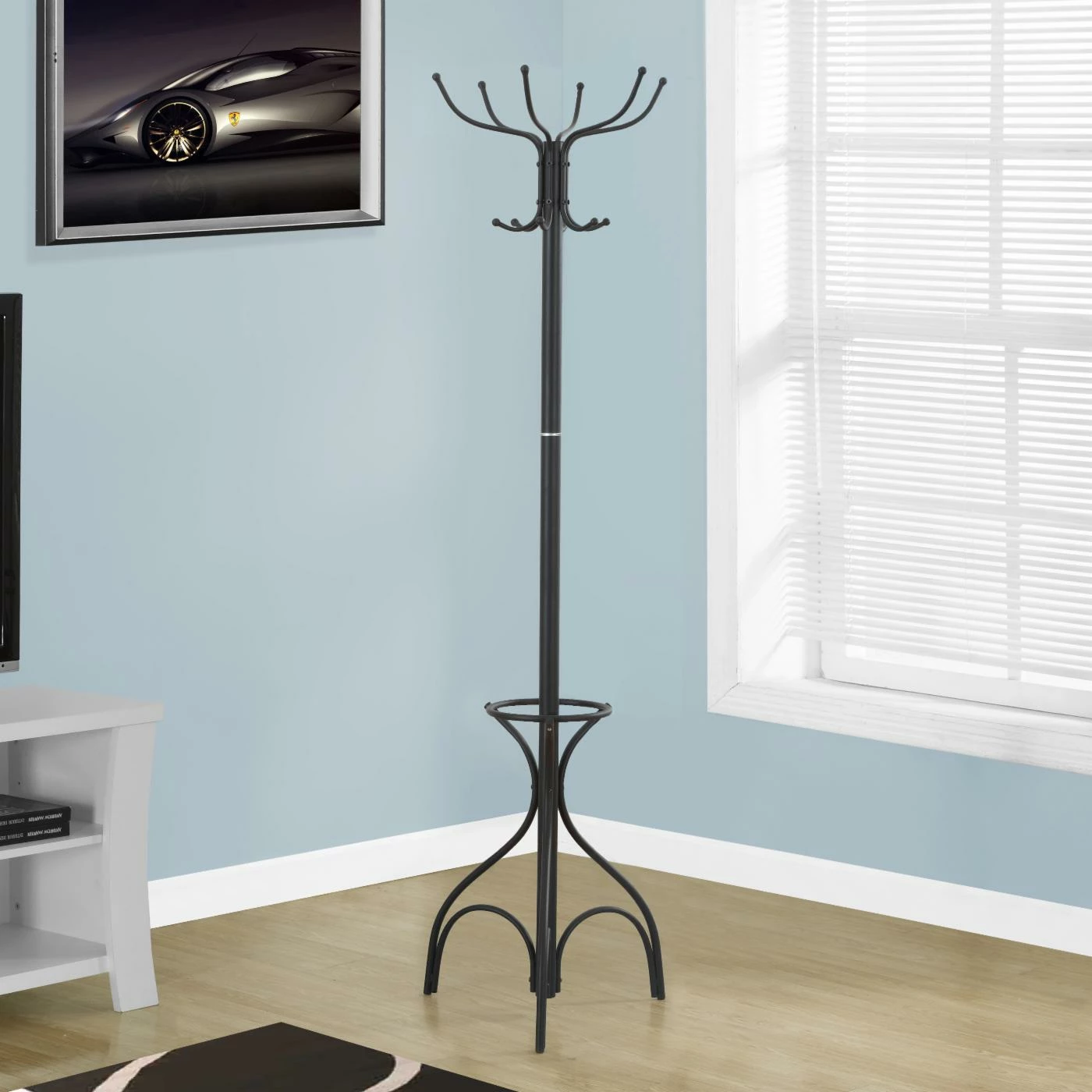 Wholesale β Monarch Specialties Metal Standing π§₯ Coat Rack With Umbrella Holder - 70H In. π₯