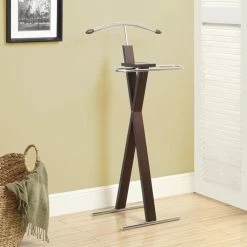 Best Pirce ๐ Monarch Specialties Wood Cappuccino / Chrome Metal Suit Valet โญ