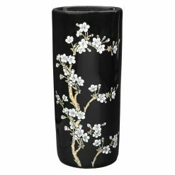 Best Pirce 😀 Ceramic Oriental Furniture 18 In. Flower Blossom Umbrella Stand 👏