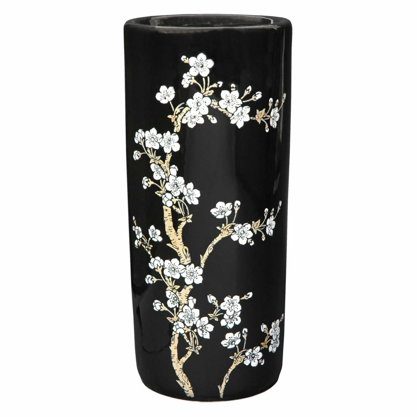 Best Pirce 😀 Ceramic Oriental Furniture 18 In. Flower Blossom Umbrella Stand 👏