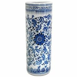 Budget 😀 Ceramic Red Lantern Floral Blue And White Porcelain Umbrella Stand ✔️
