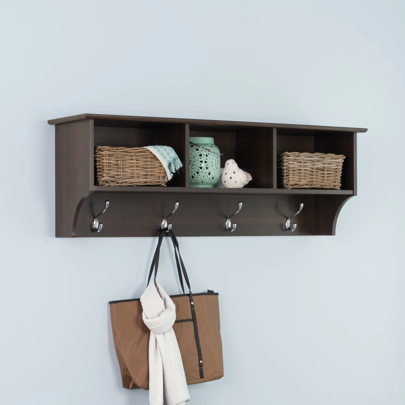 Wholesale β Wood Prepac Fremont Espresso Entryway Cubbie Shelf And π§₯ Coat Rack β¨