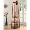 Hot Sale 😀 Wood Roundhill Furniture Vassen 3 Shelf Storage Standing 🧥 Coat Rack ✨