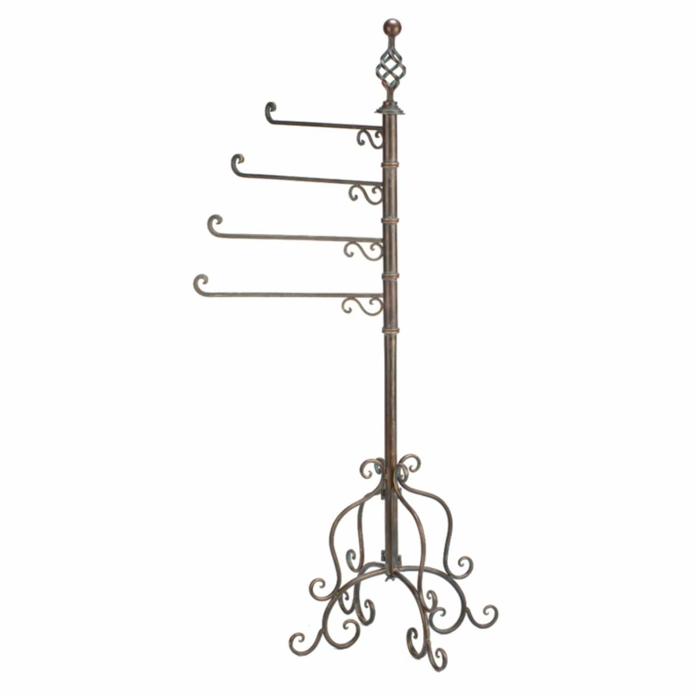 Promo 😍 Wrought Iron Tripar 4 Arm Swivel 🧥 Coat Rack 💯