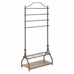 Outlet ๐ Metal Tripar Floor Rack With Wood Veneer Base ๐