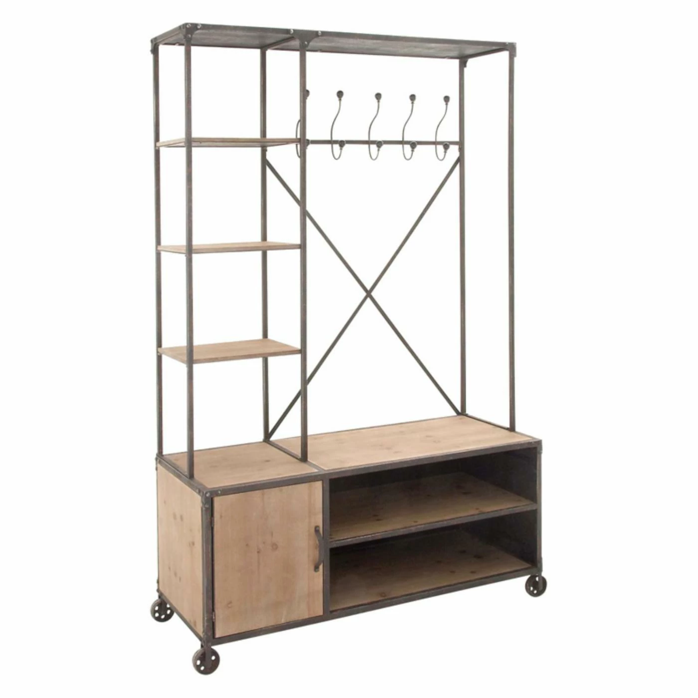 Best deal β€οΈ Wrought Iron DecMode Vintage Metal And Wood Clothes Rack β¨