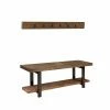 Outlet 👏 Alaterre Furniture Pomona 48 In. Metal And Wood Storage 🧥 Coat Hook With Bench 🌟