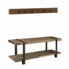 New 🎁 Alaterre Furniture Modesto 48" Metal And Reclaimed Wood Storage 🧥 Coat Hook With Bench 😍