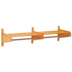 Outlet 🤩 Wooden Mallet 65-Inch Double Wooden Wall 🧥 Coat & Hat Rack 😍