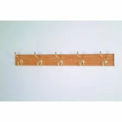 Outlet 🥰 Wooden Mallet 5-Hook Wooden Wall 🧥 Coat Rack 🌟